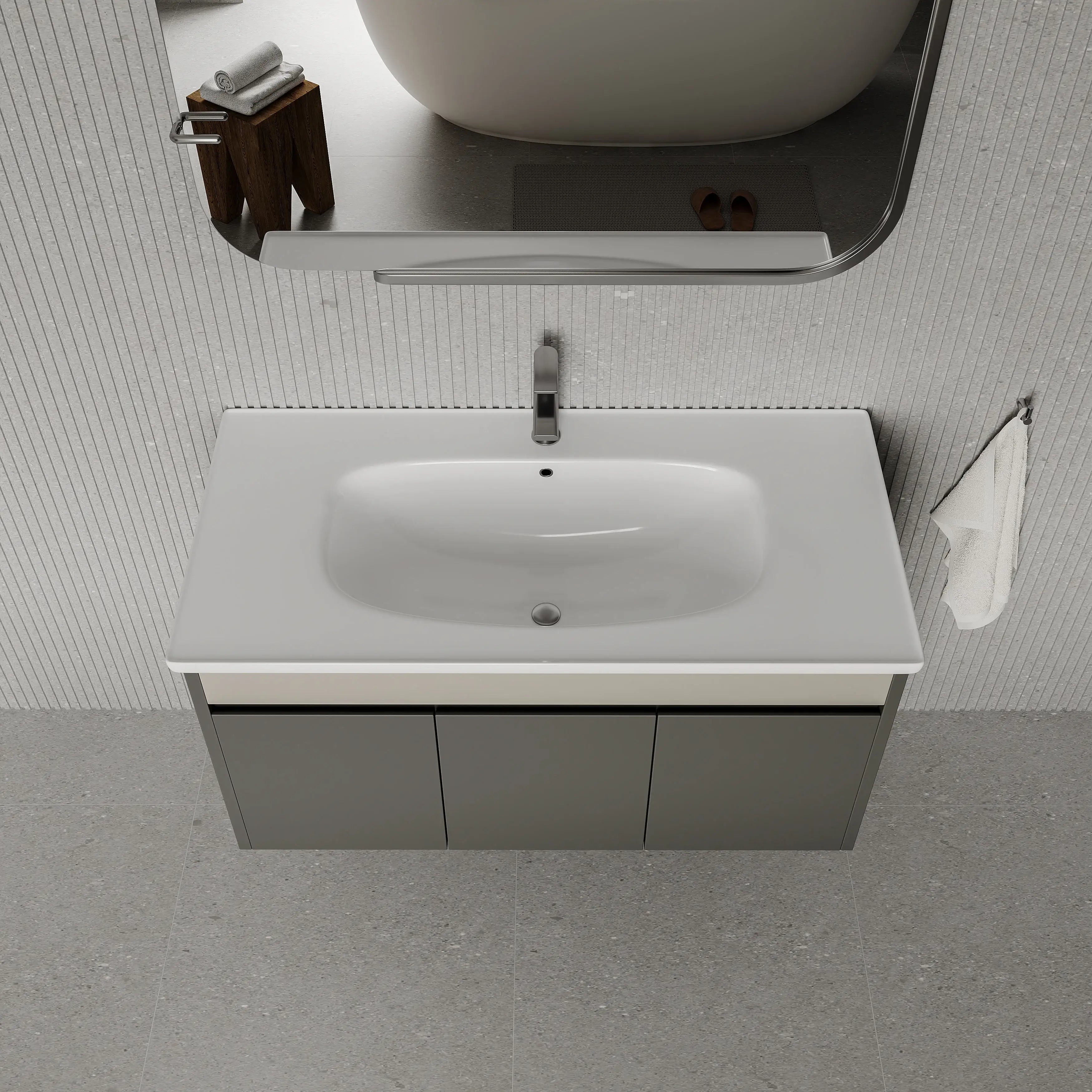 Darcy Matt Grey Vanity Unit with Ceramic Basin 1000mm