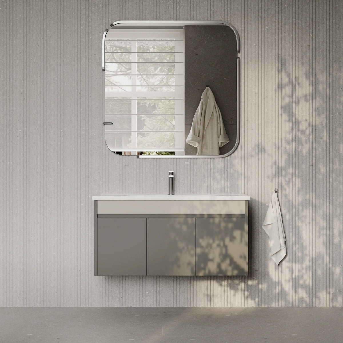 Darcy Matt Grey Vanity Unit with Ceramic Basin 1000mm