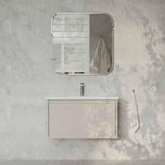 Amelia Fluted Matt Cream White Vanity Unit with Ceramic Basin 800mm