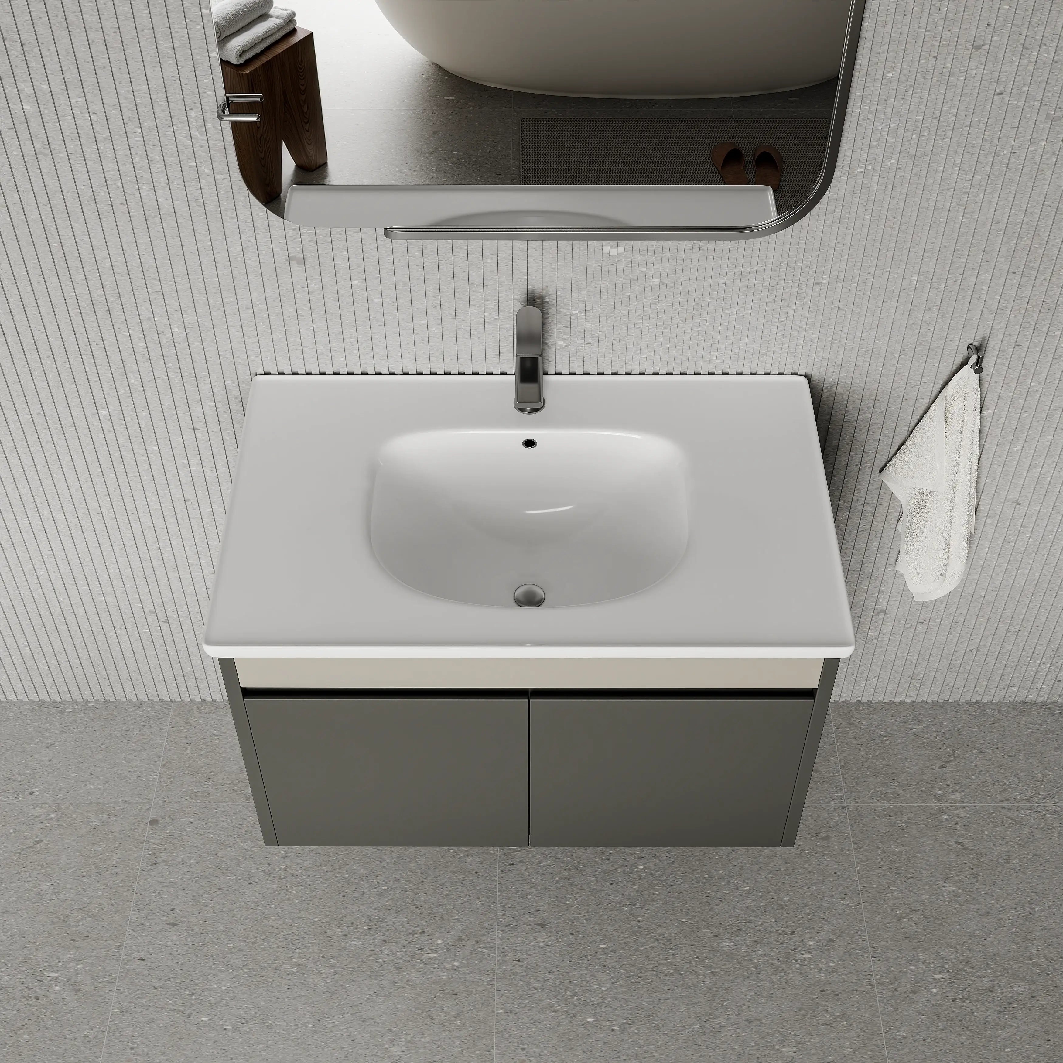 Darcy Matt Grey Vanity Unit with Ceramic Basin 800mm