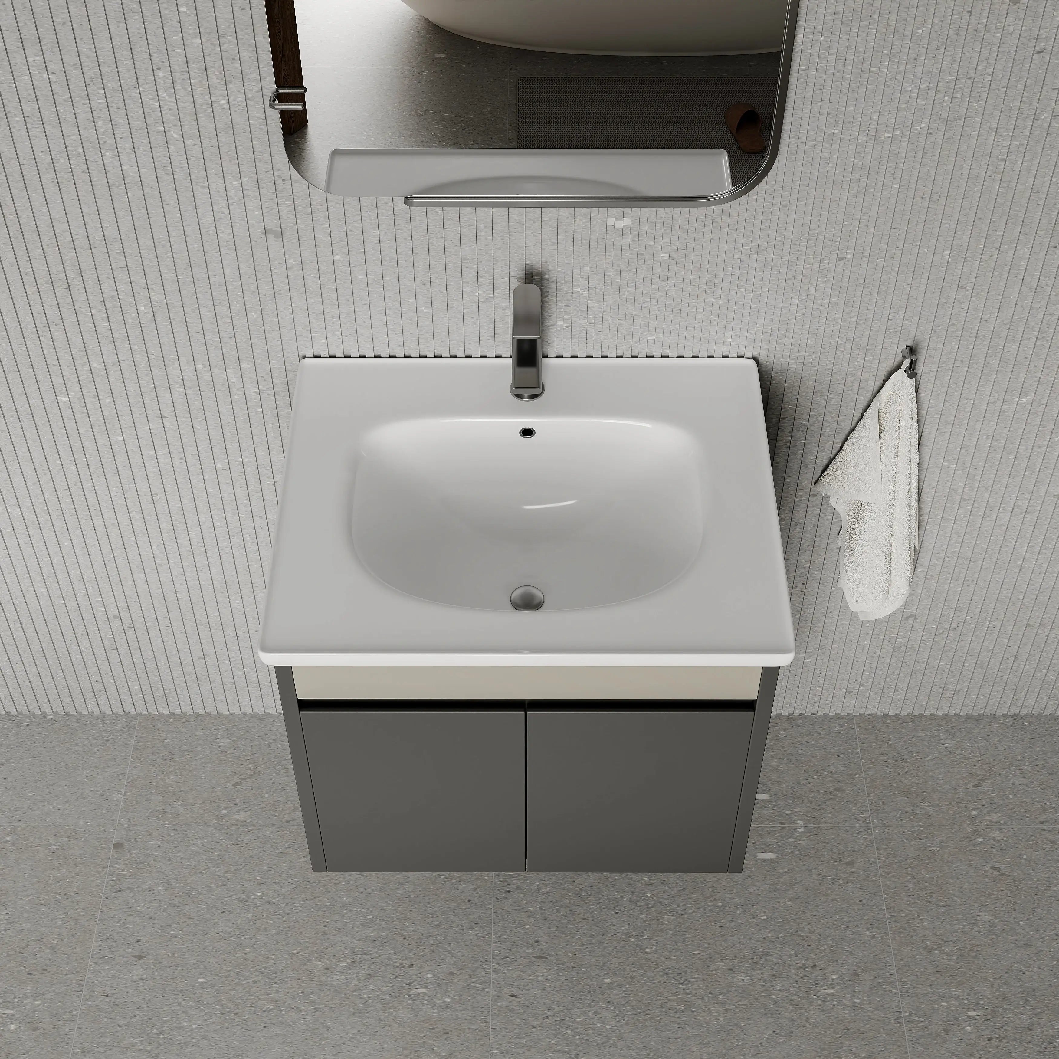 Darcy Matt Grey Vanity Unit with Ceramic Basin 600mm