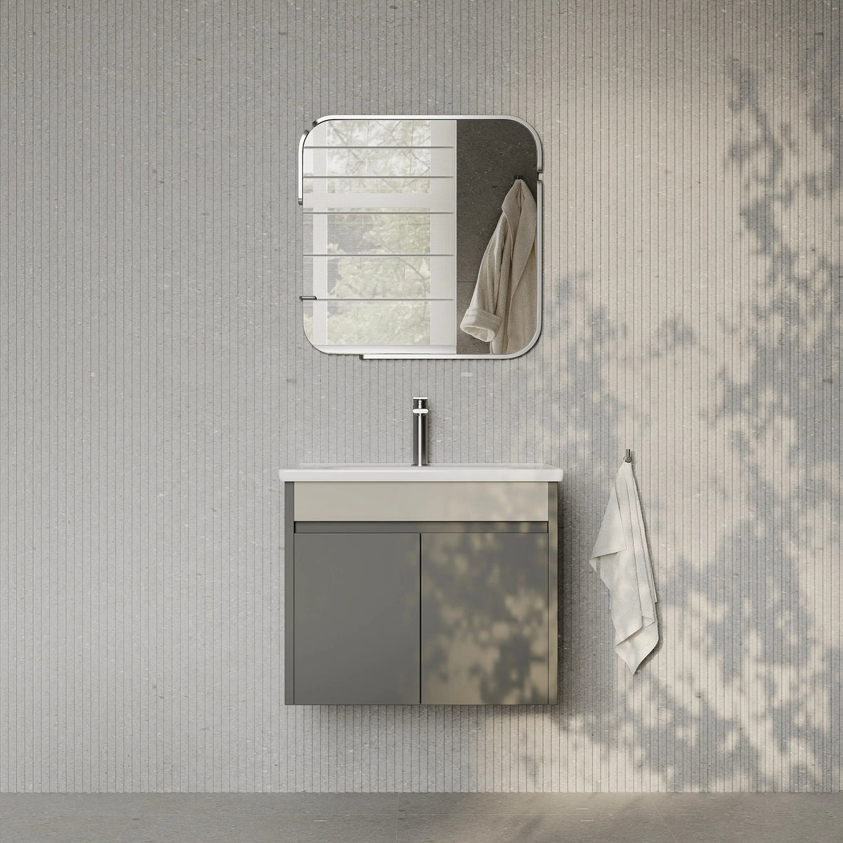 Darcy Matt Grey Vanity Unit with Ceramic Basin 600mm