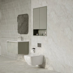 Luna Wall-Mounted Storage Cabinet with Open Shelf
