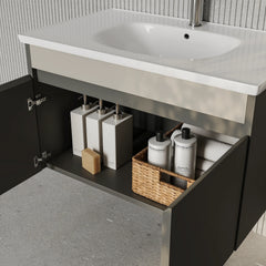 Darcy Matt Grey Vanity Unit with Ceramic Basin 800mm