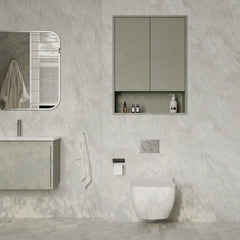 Luna Wall-Mounted Storage Cabinet with Open Shelf