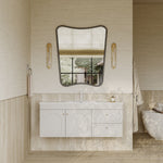 Jolene matt white vanity unit with ceramic basin and storage drawers 1200mm